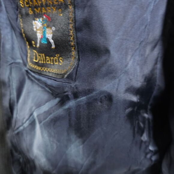 Hart Schaffner Marx Mens 46L Black Wool Pinstriped 3-Button Sports Coat Blazer - Picture 5 of 10